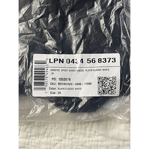 NWT Rare Fabletics Sport Short Onesie Romper Black/White – Women’s Plus Size 2X - Picture 4 of 5